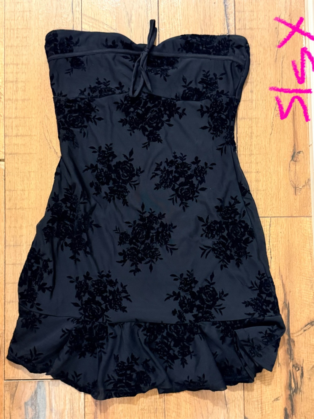 Women’s Black Floral Velvet Slip - Intimates